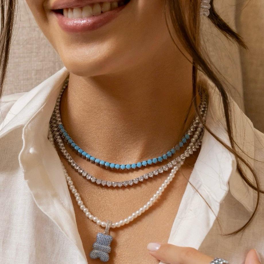 Colar Riviera Duo Turquesa