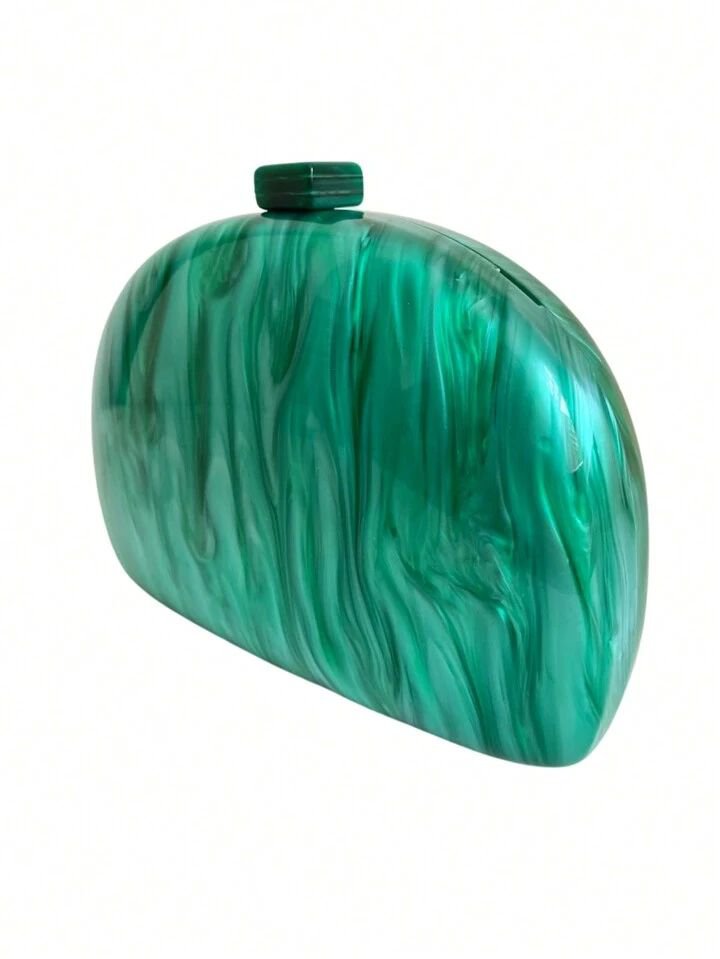 Bolsa Clutch Oval Acrilico Verde