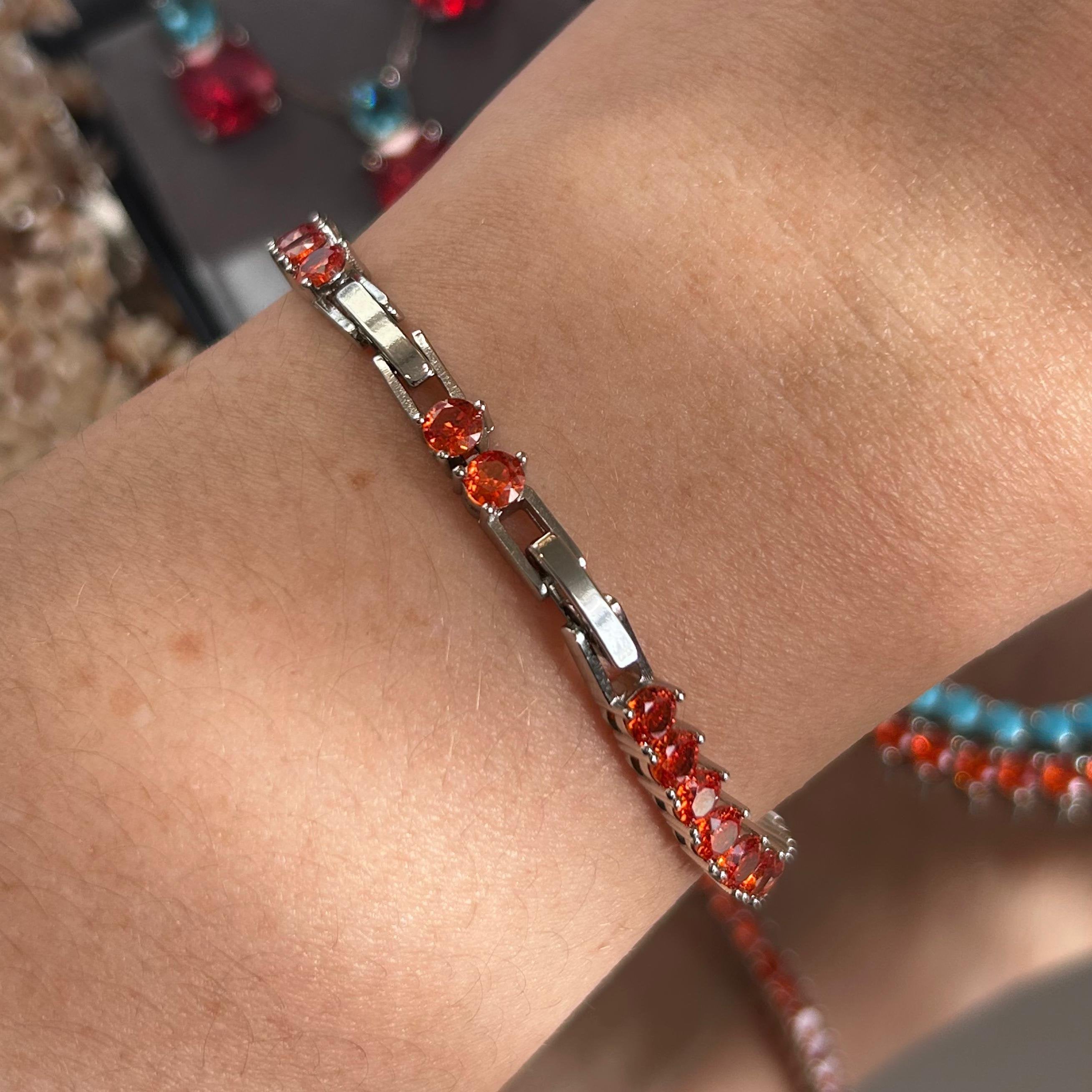 Pulseira Riviera 4mm Tangerina
