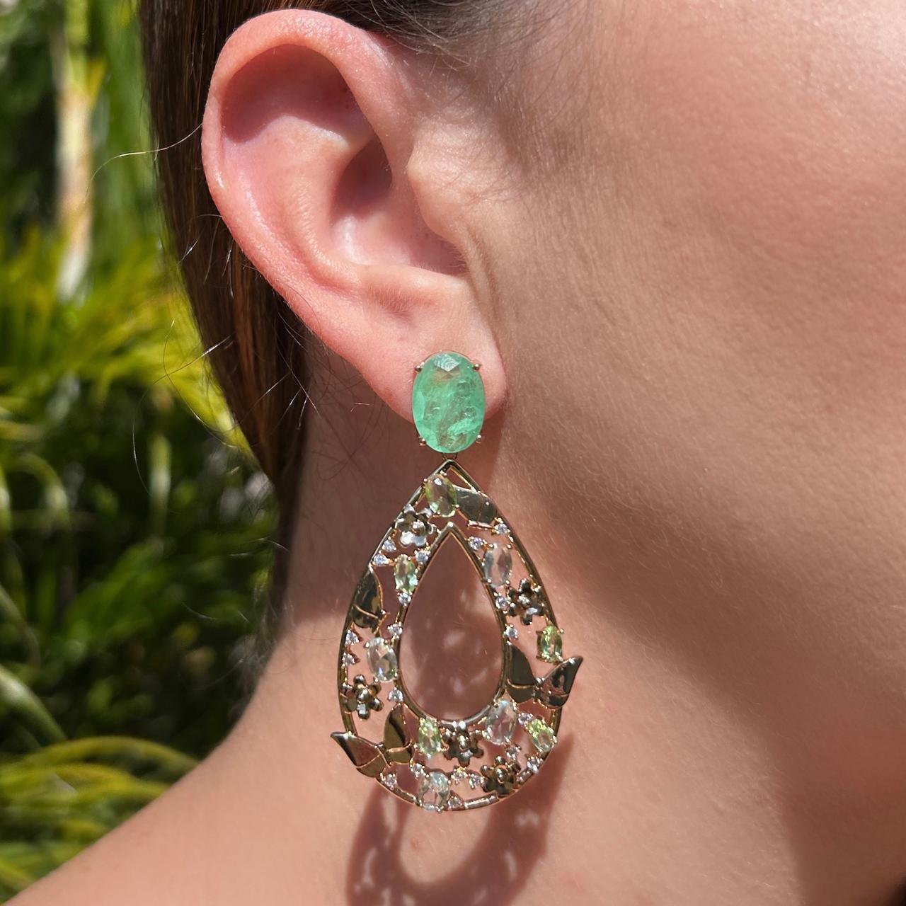 Brinco Greenery Fusion Dourado