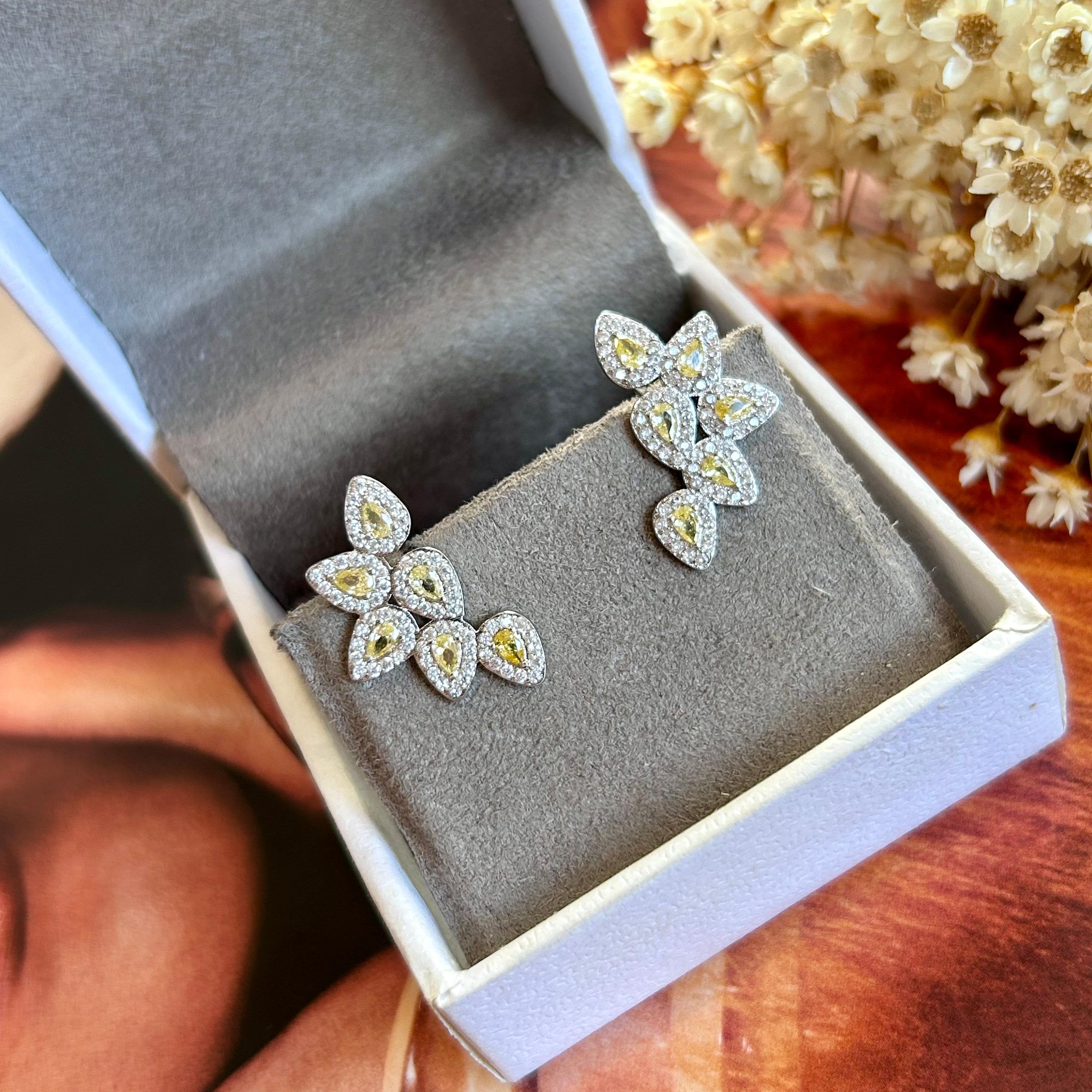 Brinco EarCuff Gotas Fancy Yellow