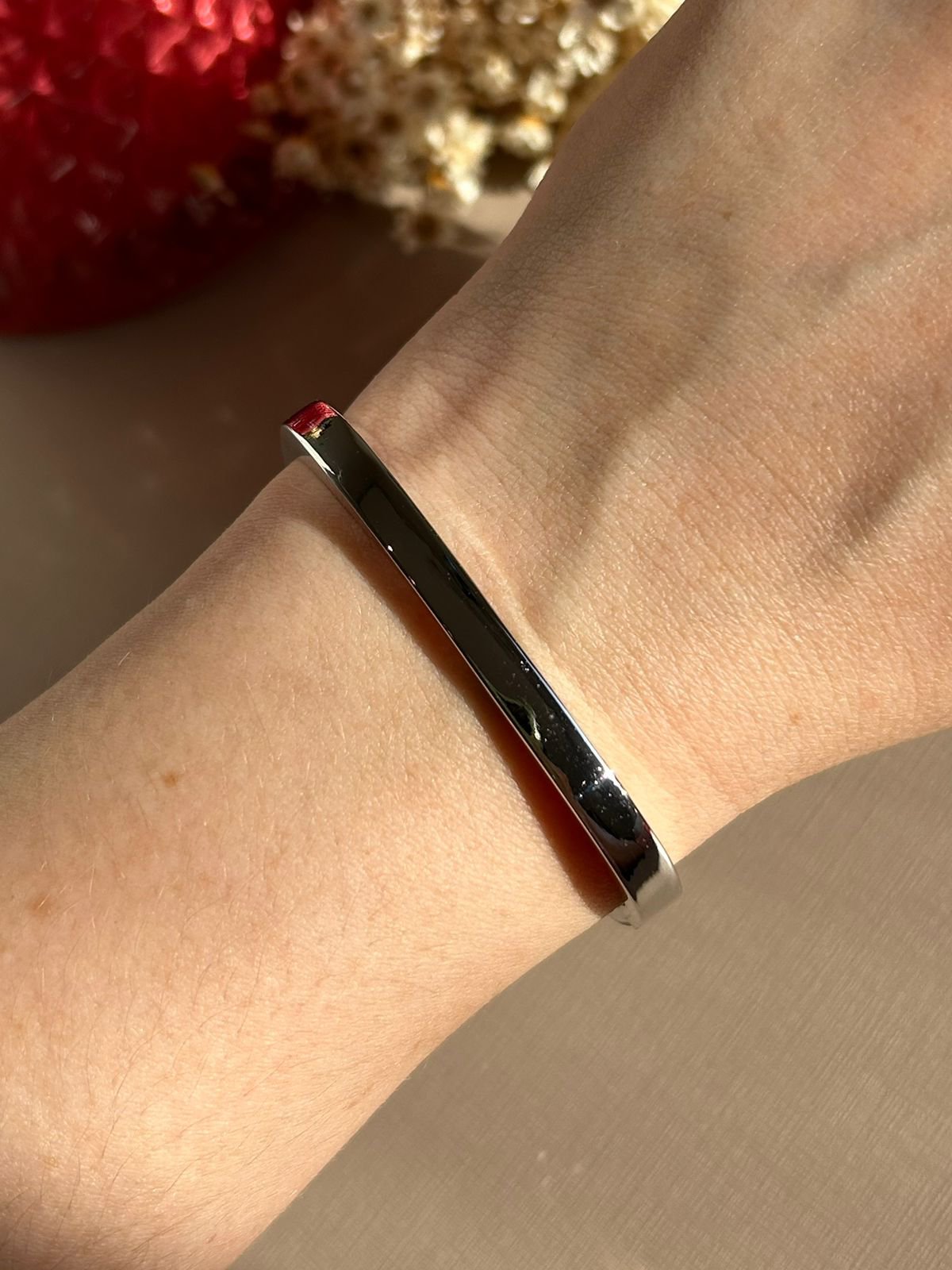 Bracelete Ródio Branco Zircônia Negra Fecho Clic