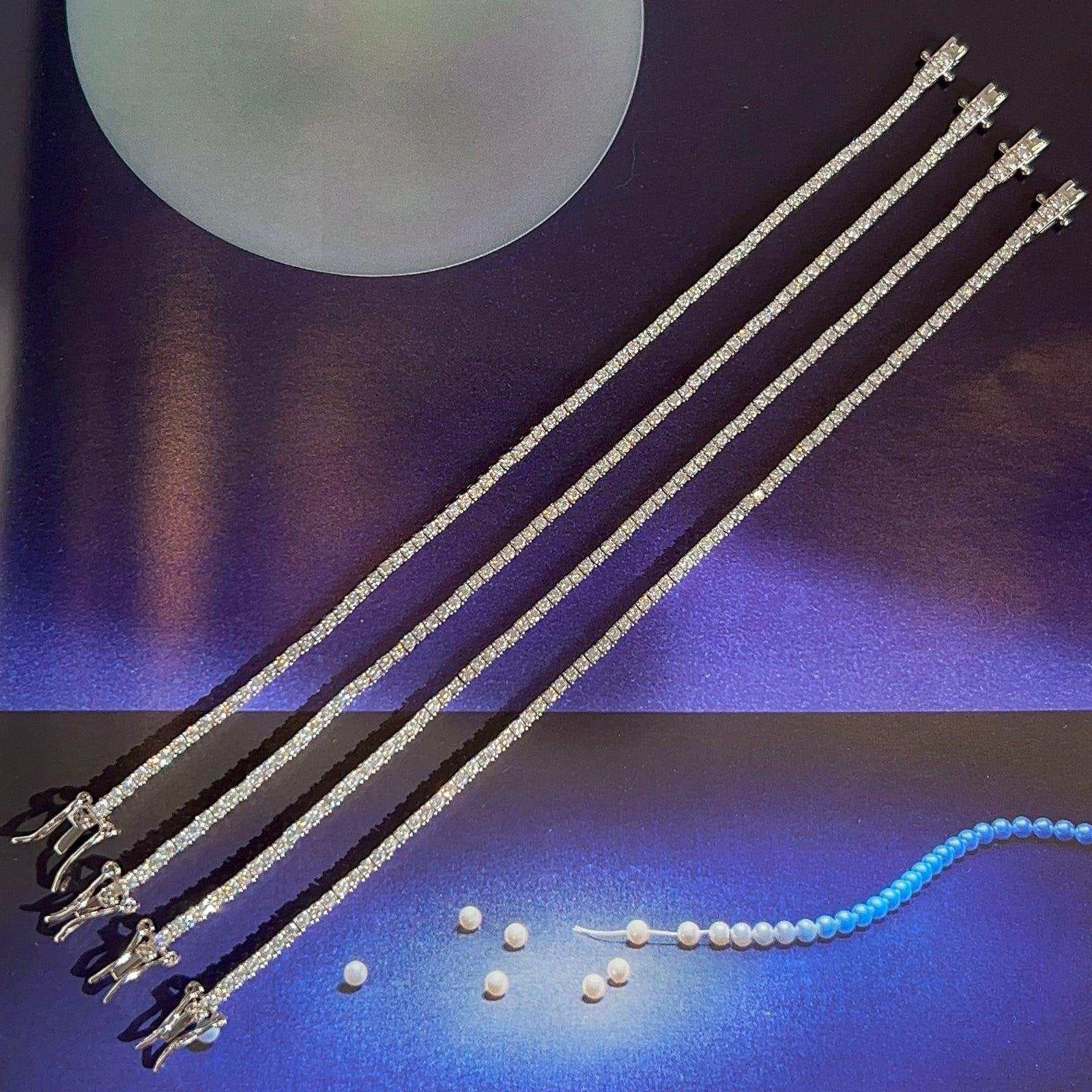 Pulseira Riviera 2mm Zircônia Prata 925