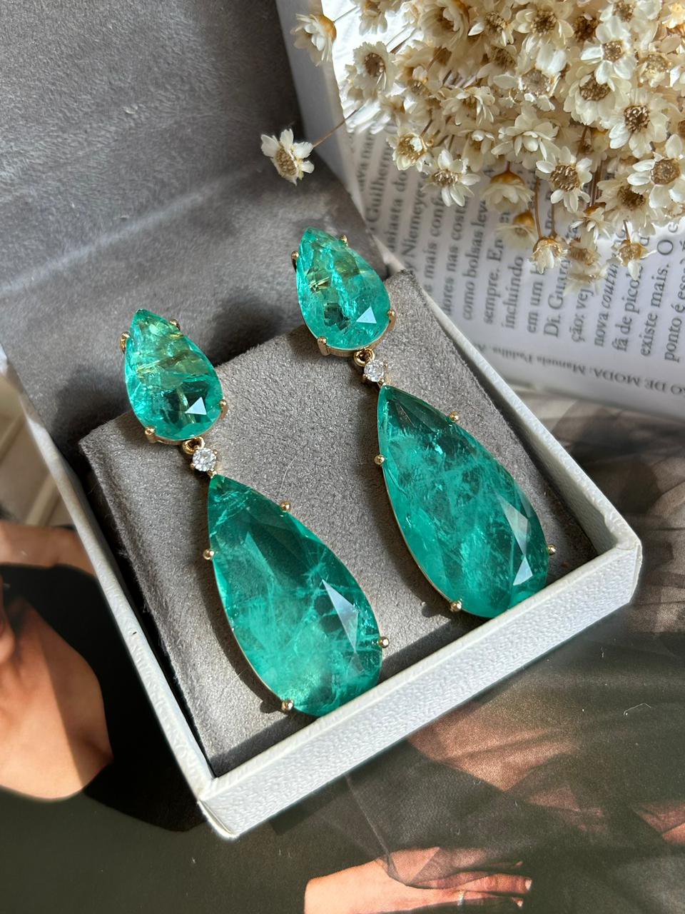 Brinco 2 em 1 Gota Turmalina Fusion