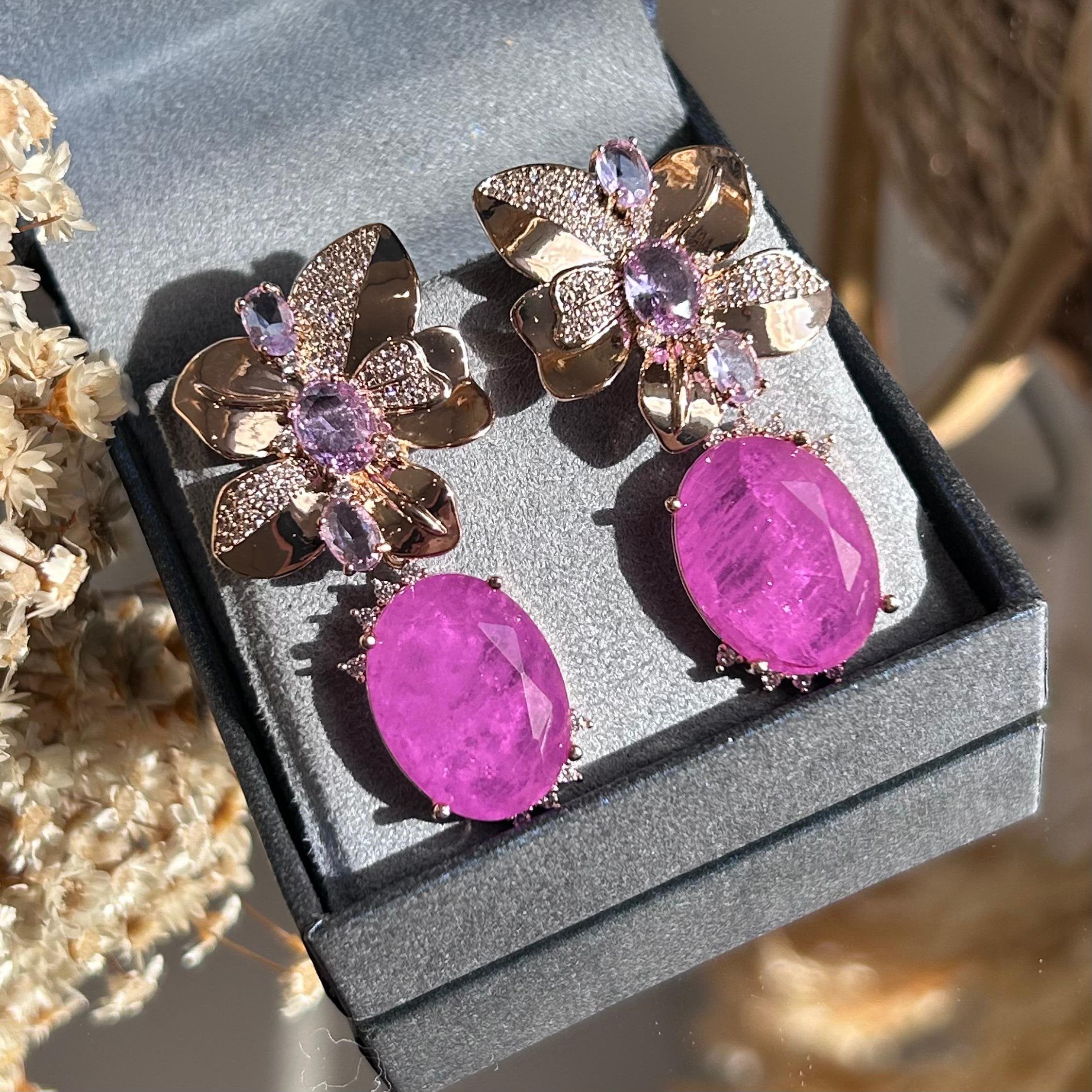 Brinco Flower Fucsia