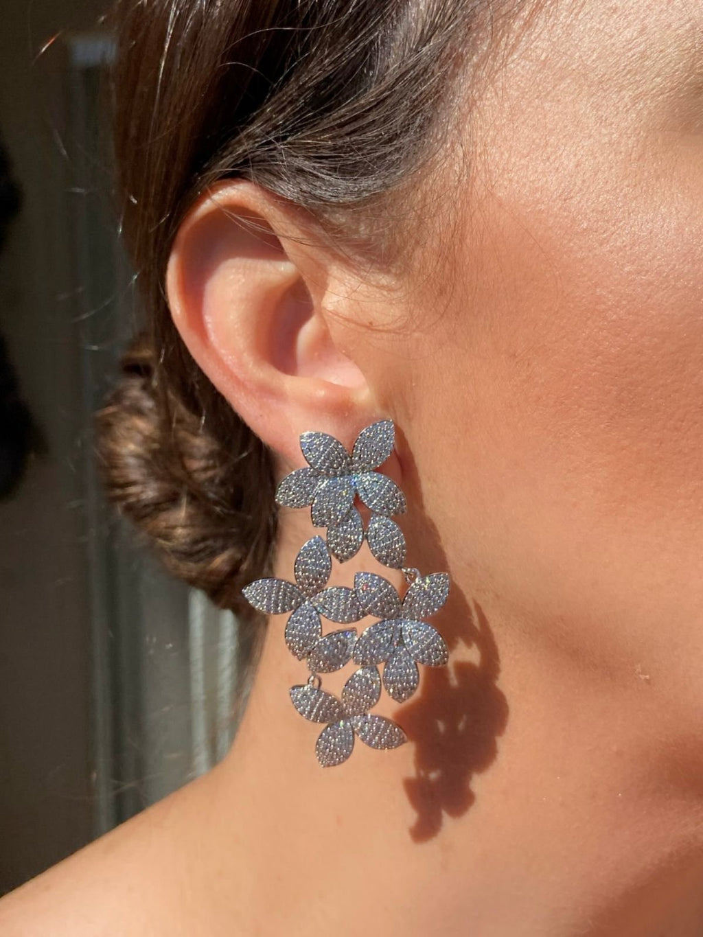 Brinco Flores Prateado