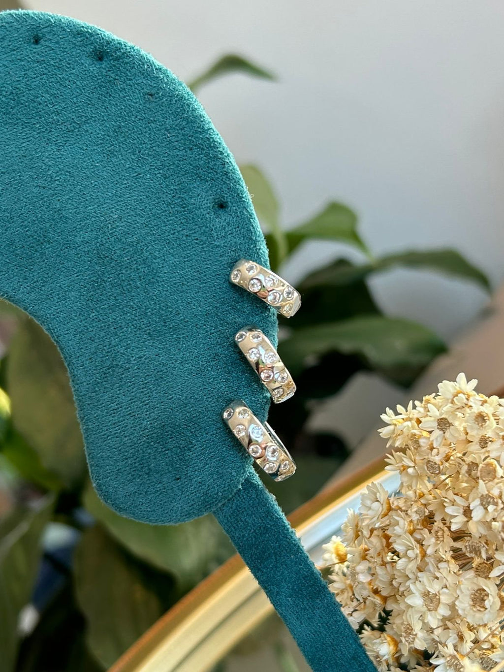 Trio de Argolas Zircônia Cristal Ródio Branco