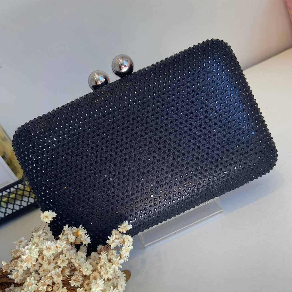 Clutch Cristais Preta