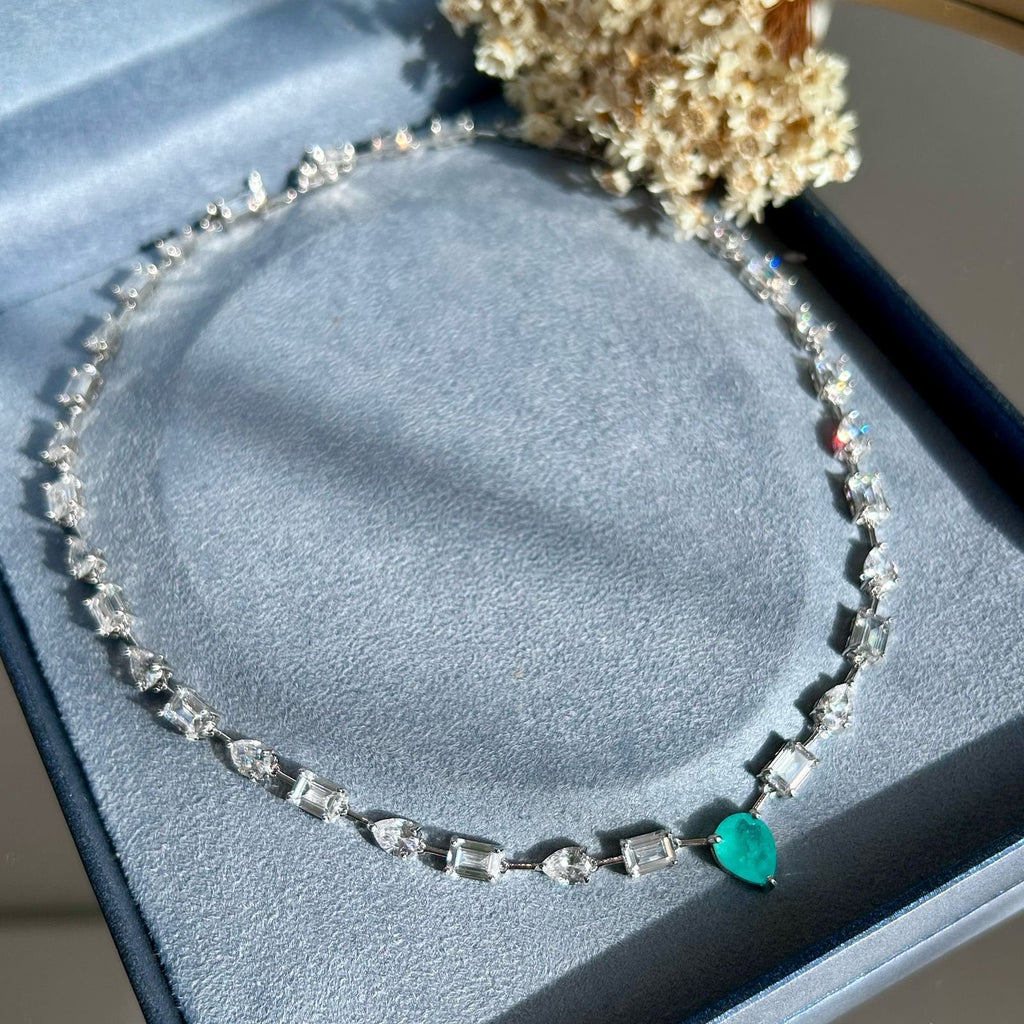 Colar Riviera Luxo Zircônia e Turmalina