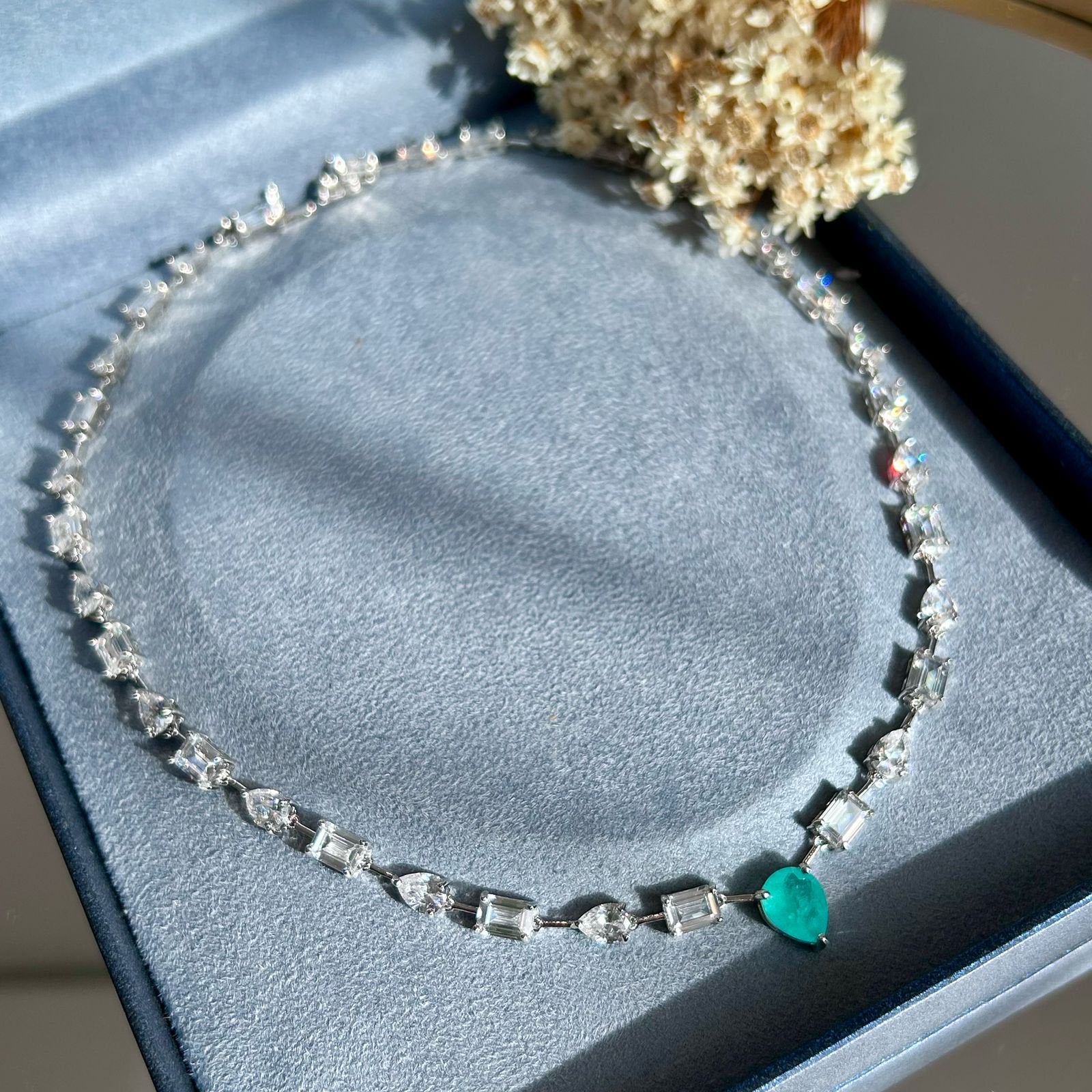 Colar Riviera Luxo Zircônia e Turmalina