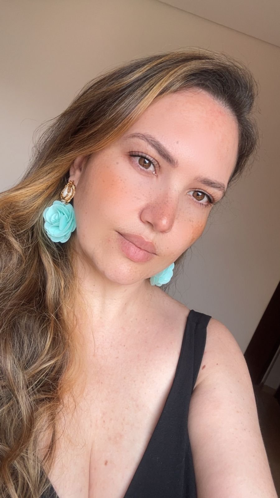 Brinco Flor Normandie Turquesa