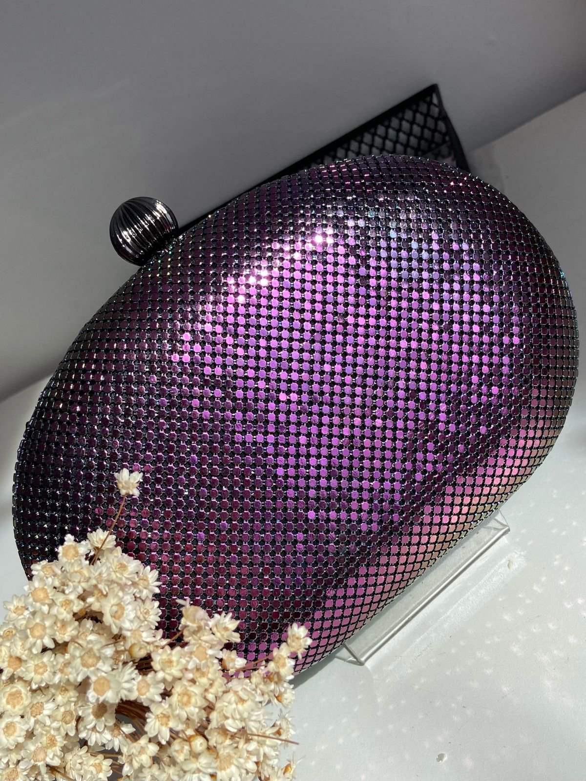 Clutch Oval Laminada Bicolor