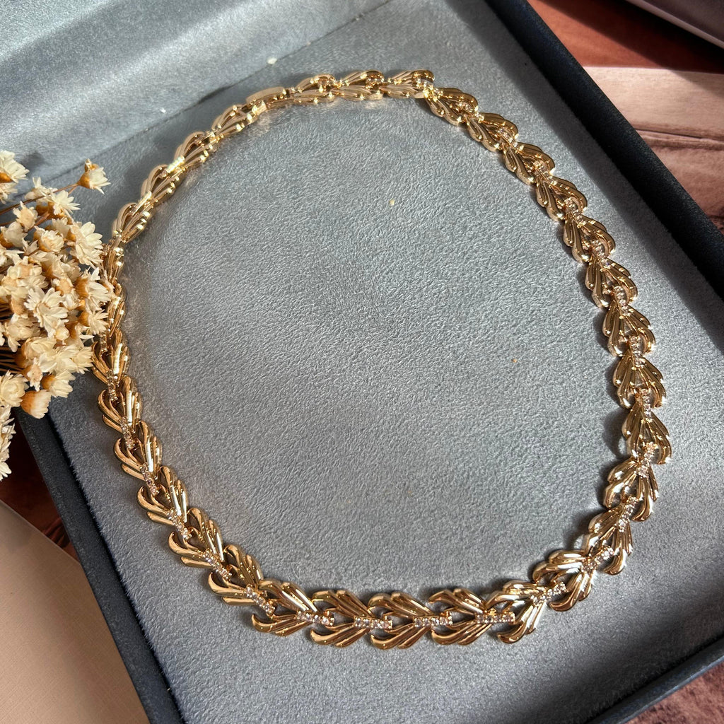 Colar Gargantilha Detalhada Detalhes Zircônia