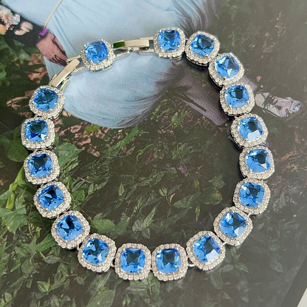 Pulseira Riviera Luxo Square Tânzanita Prateada