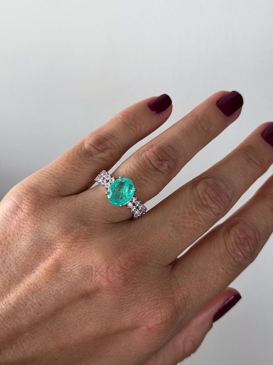 Anel Redondo Turmalina Prateado