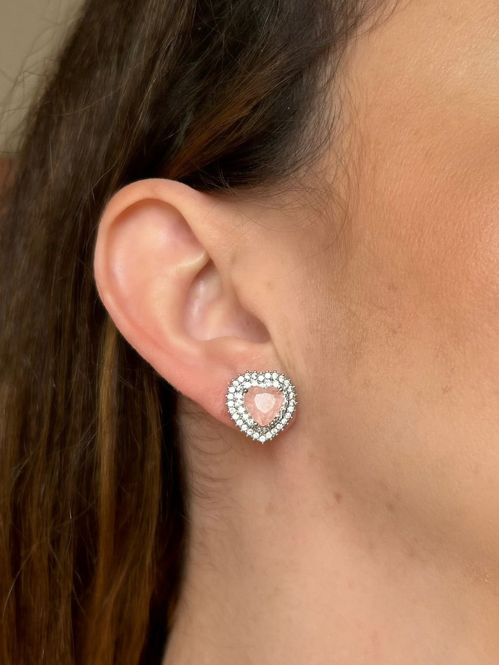 Brinco Gota Morganita Fusion Banho Ródio Branco