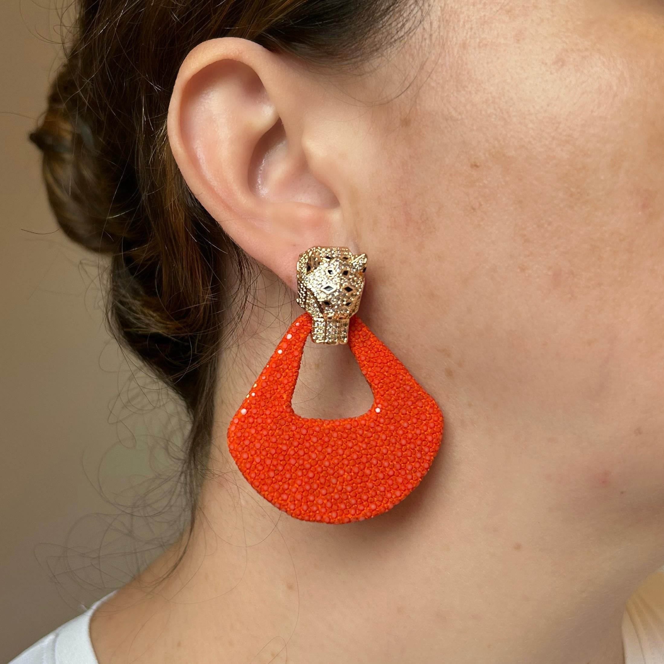 Brinco Pantera Galuchat