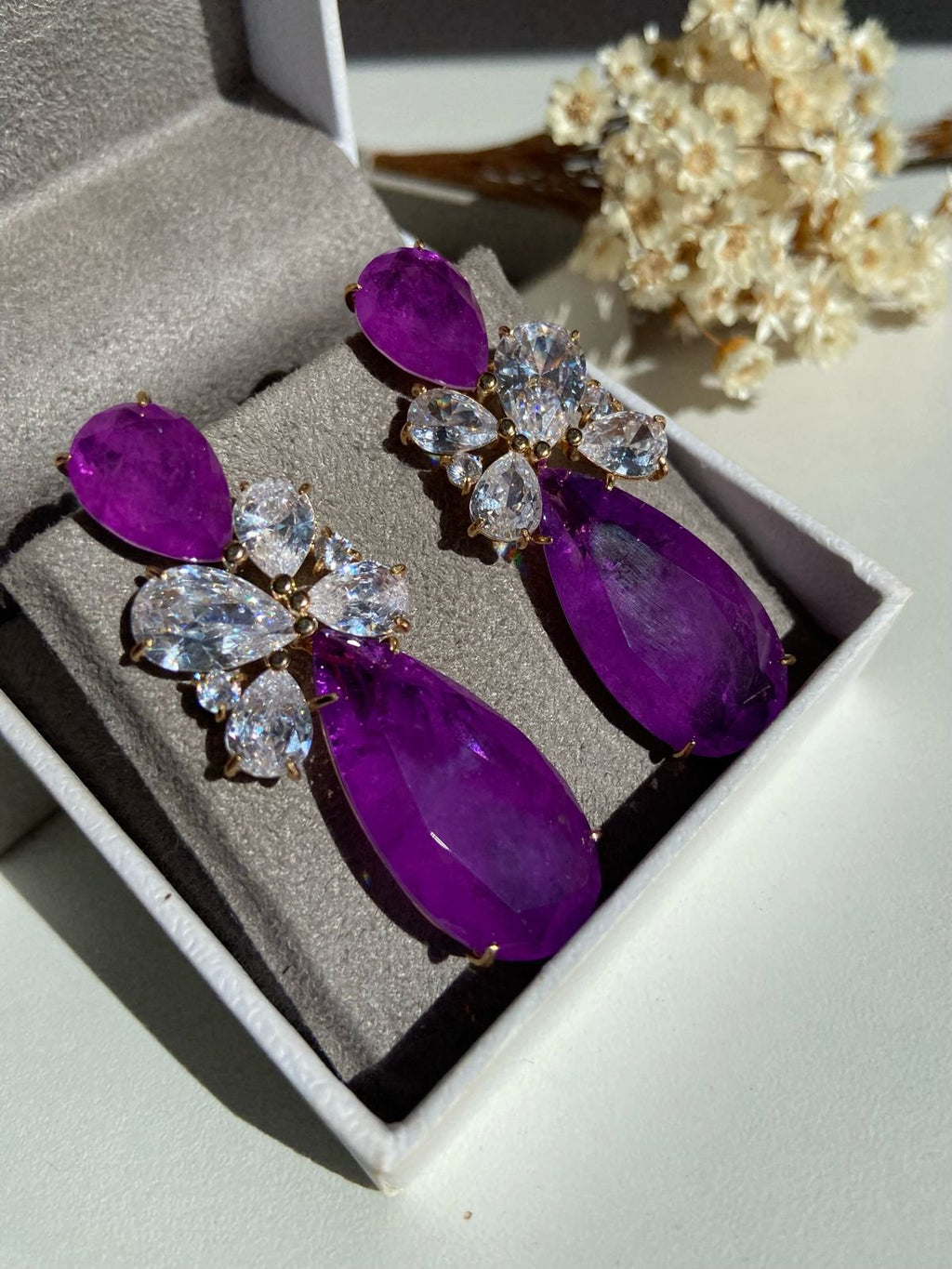 Brinco Ana Ultravioleta Banho Em Ouro