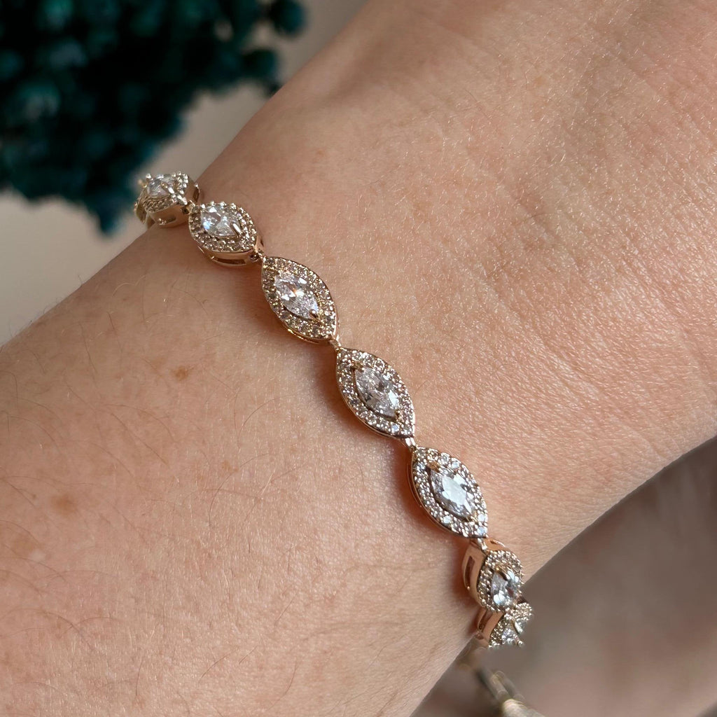 Pulseira Riviera Luxo Navetes Dourada