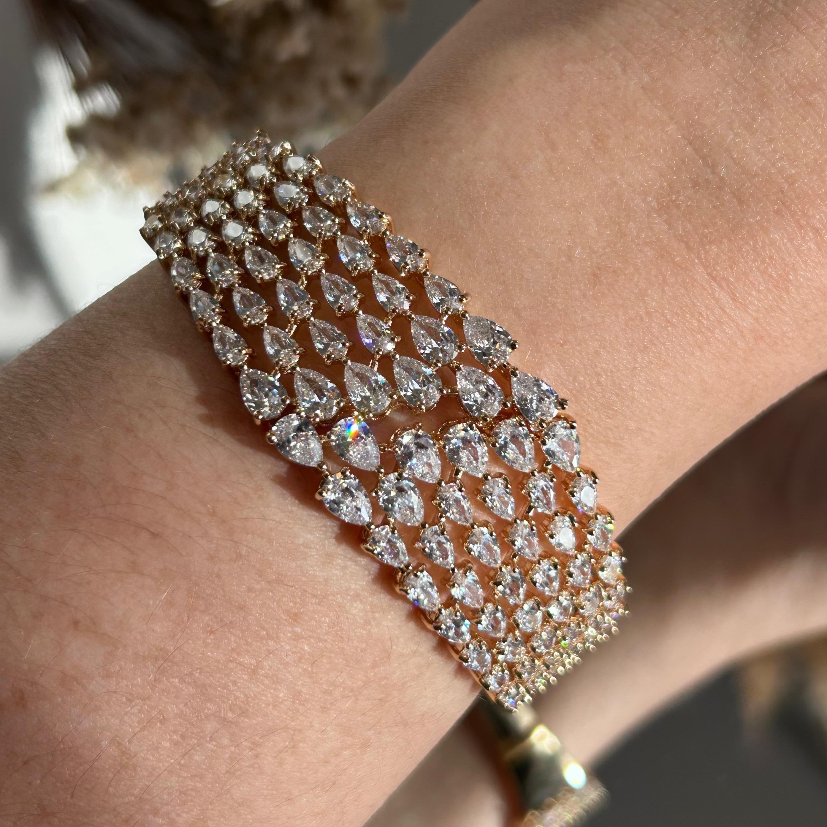 Maxi Bracelete Gotas Zircônias