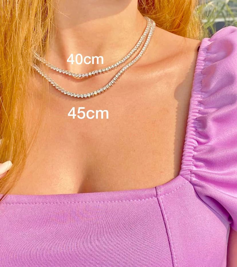 Colar Riviera 3 garras 3mm 40 cm Dourada