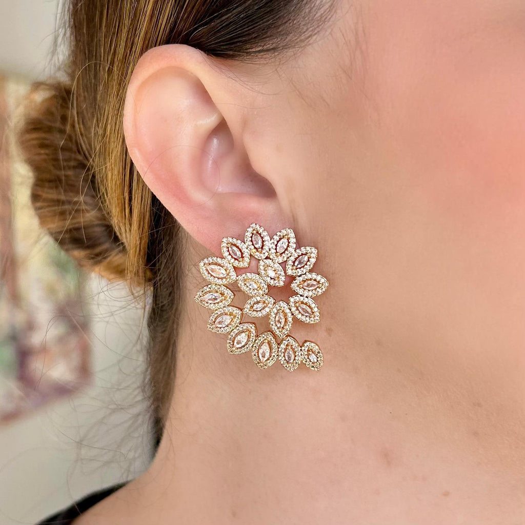 Brinco 2 em 1 Caracol Dourado