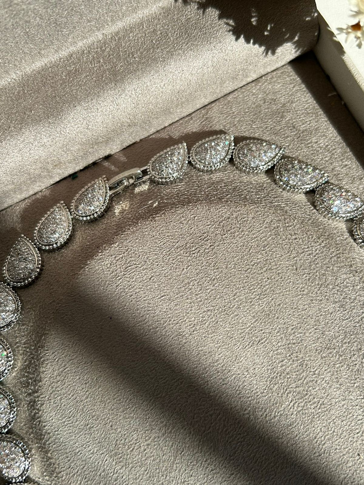 Conjunto 4 Peças Luxo Brinco Colar Pulseira E Anel