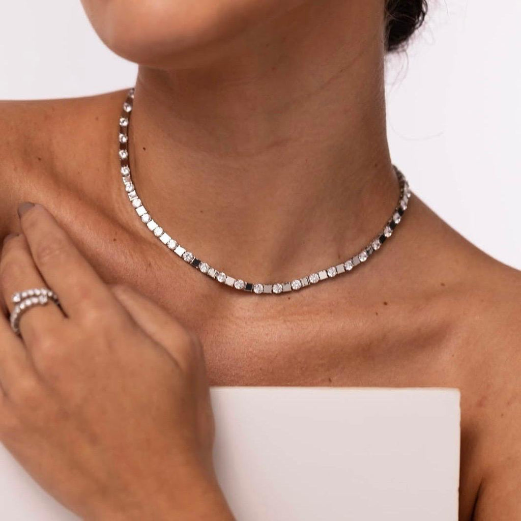 Riviera Block Mesclada Prateada