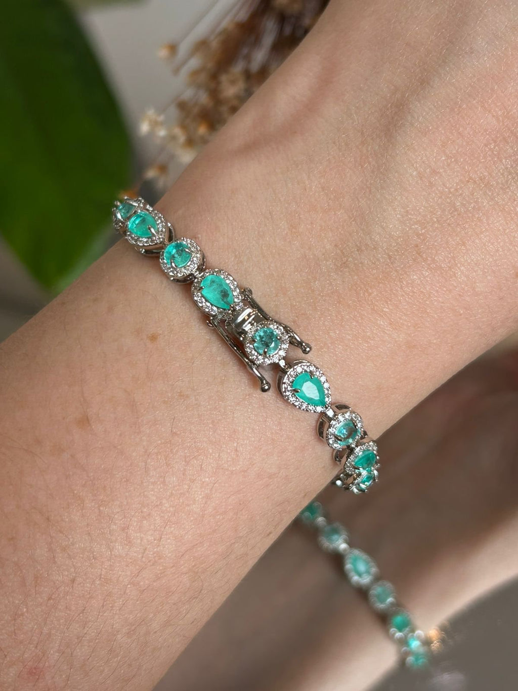 Pulseira Riviera Luxo Turmalina Prateada