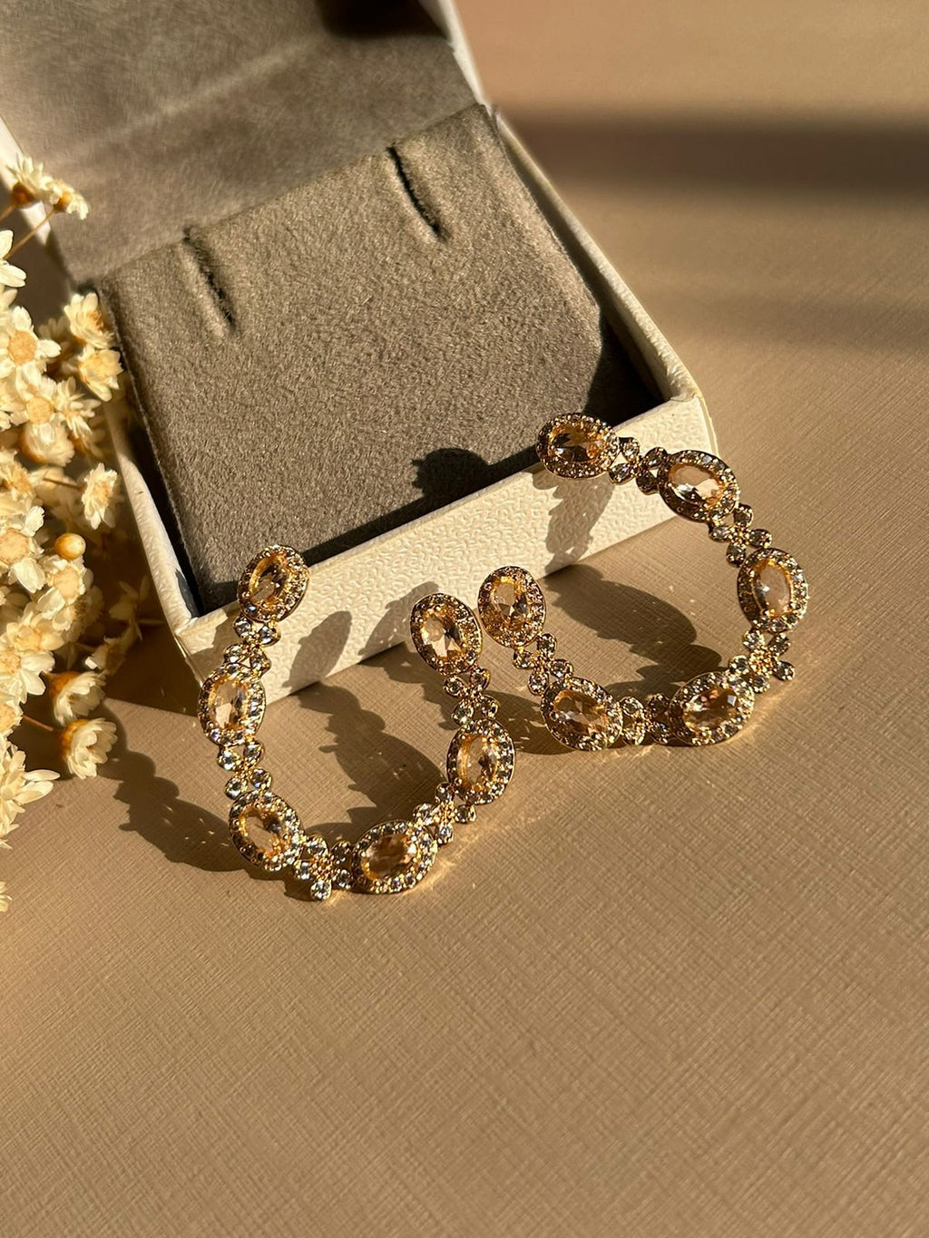 Brinco Argola Frontal Morganita Ouro